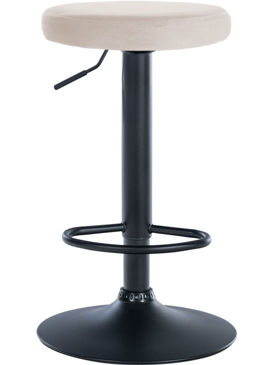 Lot de 2 tabourets de bar Velours Ponte, crème