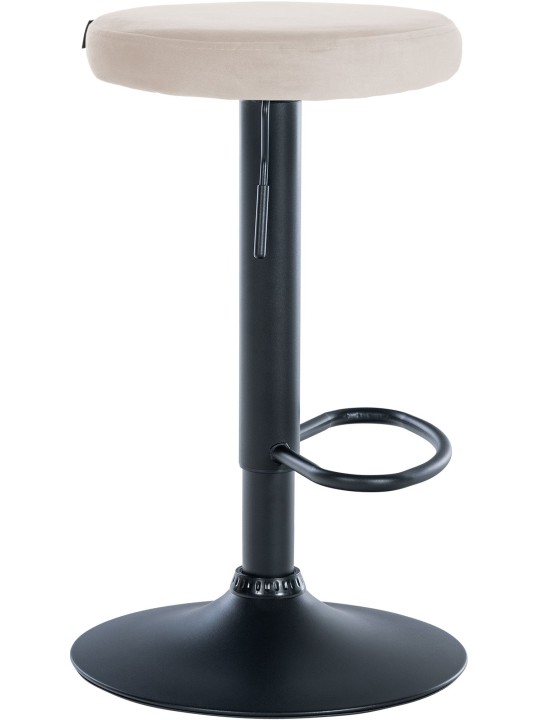 Lot de 2 tabourets de bar Velours Ponte, crème