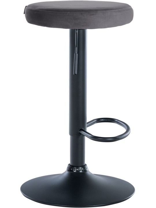 Lot de 2 tabourets de bar Velours Ponte, gris foncé