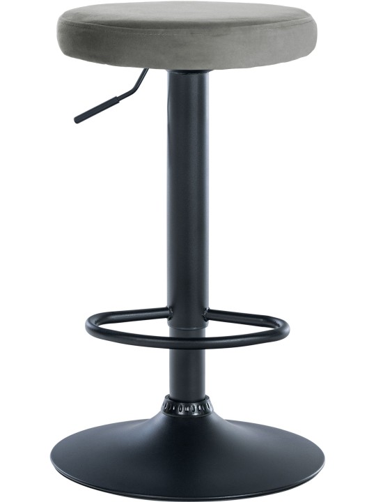 Lot de 2 tabourets de bar Velours Ponte, gris