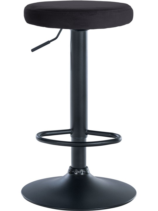 Lot de 2 tabourets de bar Velours Ponte, noir