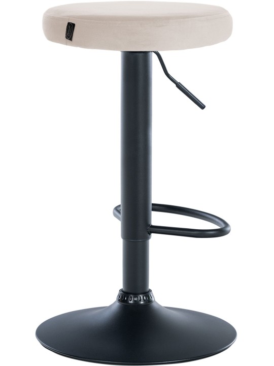 Lot de 2 tabourets de bar Velours Ponte, crème