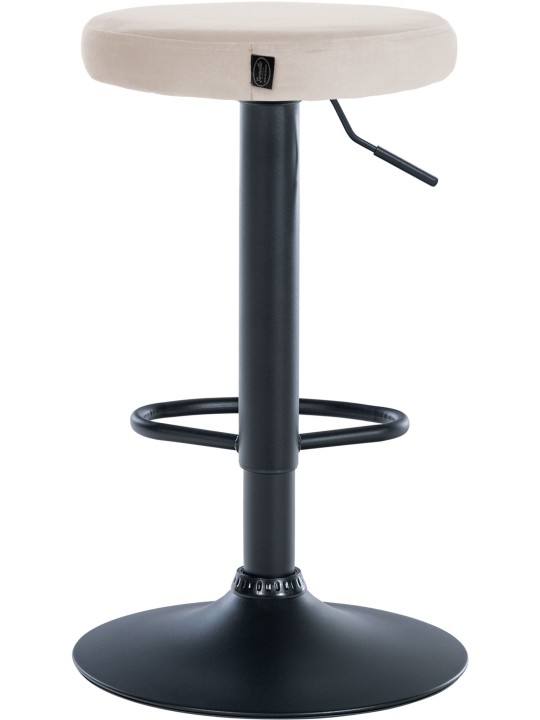 Lot de 2 tabourets de bar Velours Ponte, crème