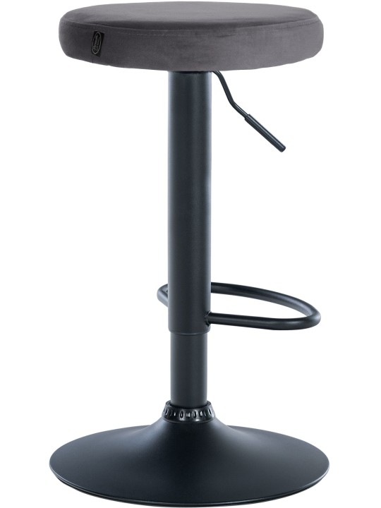 Lot de 2 tabourets de bar Velours Ponte, gris foncé