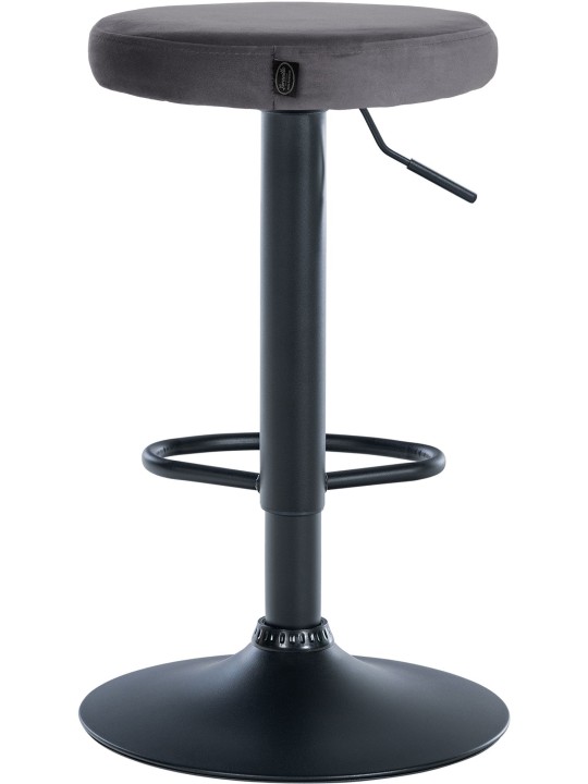 Lot de 2 tabourets de bar Velours Ponte, gris foncé