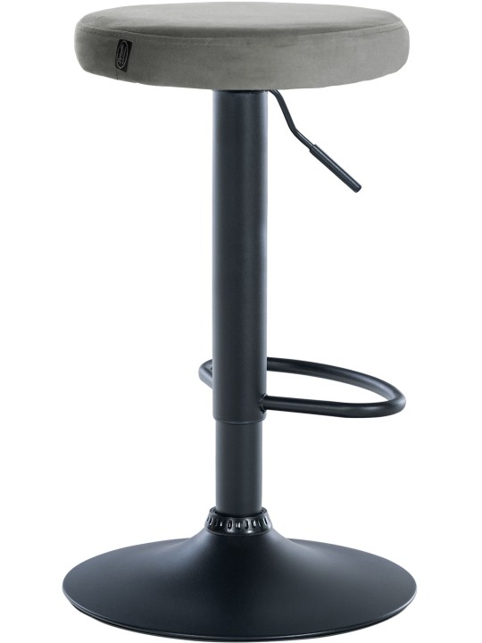 Lot de 2 tabourets de bar Velours Ponte, gris