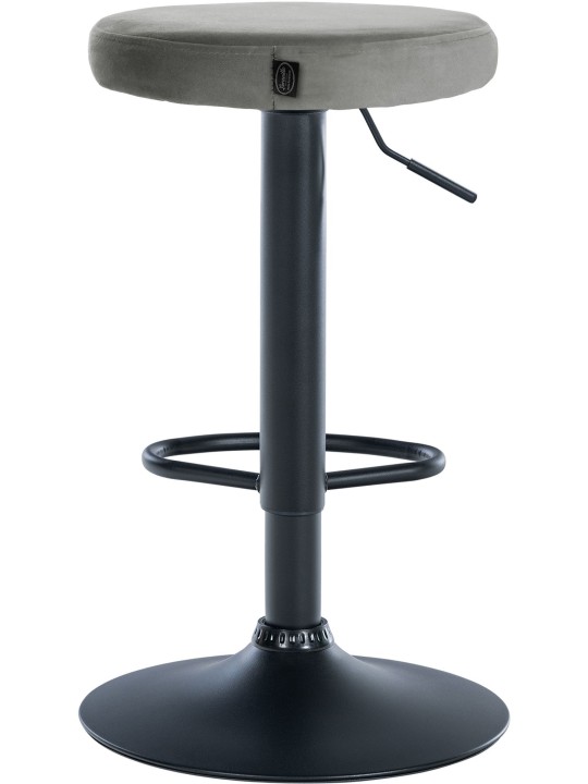 Lot de 2 tabourets de bar Velours Ponte, gris