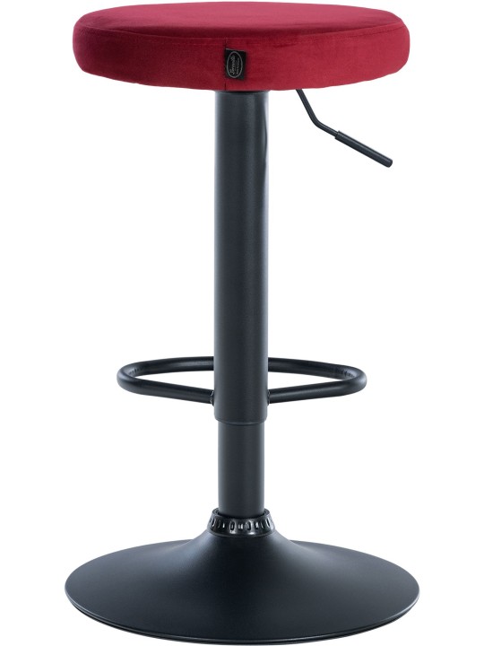 Lot de 2 tabourets de bar Velours Ponte, rouge