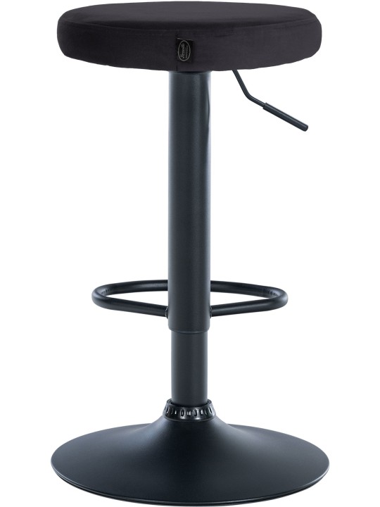 Lot de 2 tabourets de bar Velours Ponte, noir