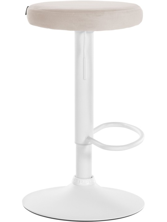 Lot de 2 tabourets de bar Velours Ponte, crème