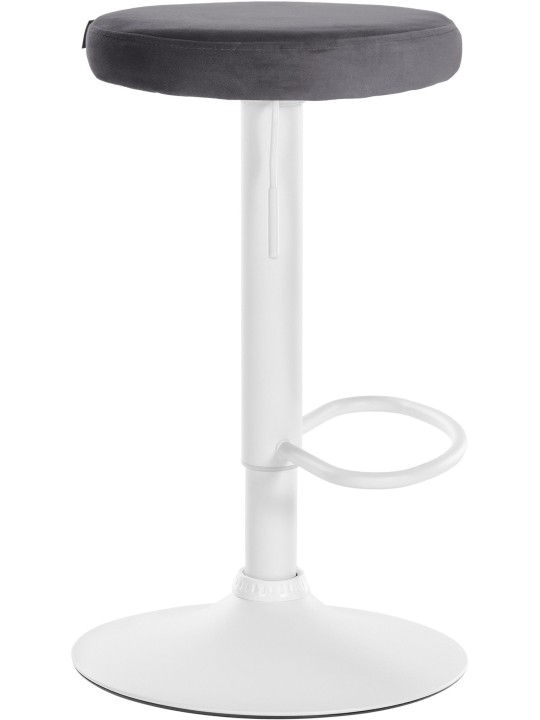 Lot de 2 tabourets de bar Velours Ponte, gris foncé