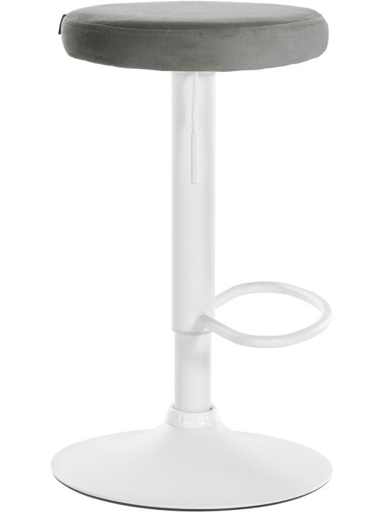 Lot de 2 tabourets de bar Velours Ponte, gris