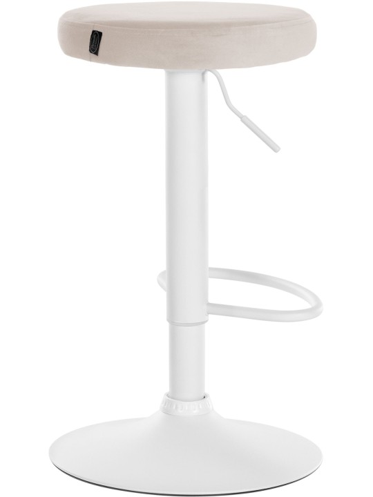 Lot de 2 tabourets de bar Velours Ponte, crème