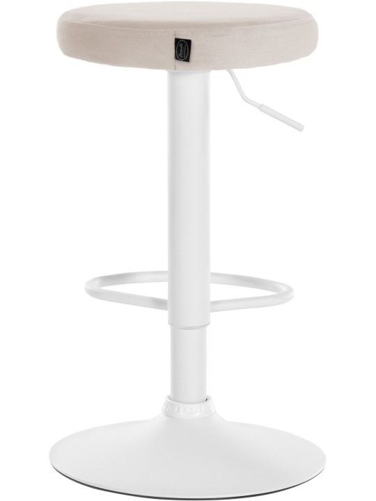 Lot de 2 tabourets de bar Velours Ponte, crème
