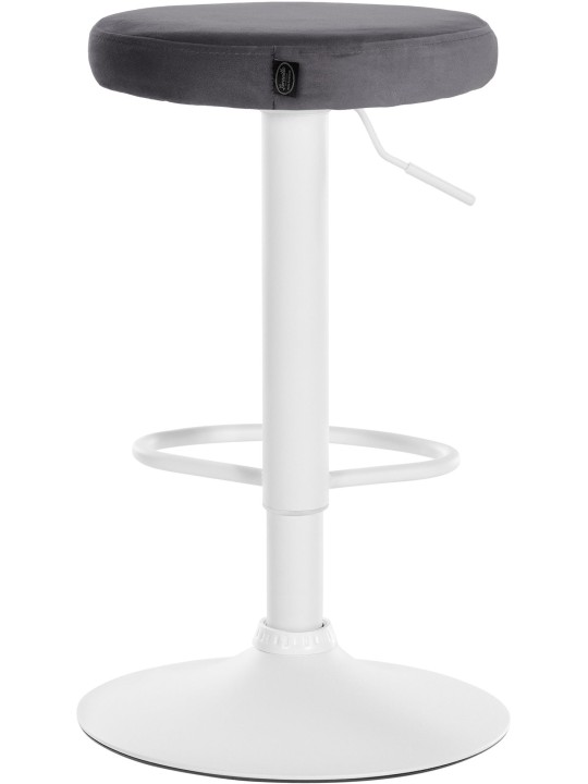 Lot de 2 tabourets de bar Velours Ponte, gris foncé