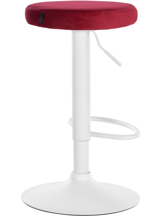 Lot de 2 tabourets de bar Velours Ponte, rouge