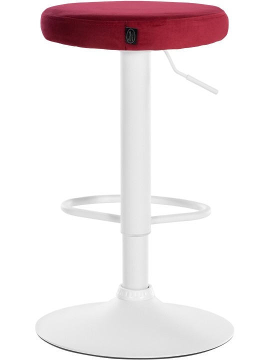 Lot de 2 tabourets de bar Velours Ponte, rouge