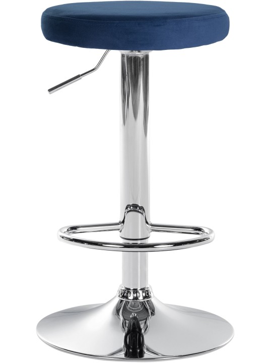 Lot de 2 tabourets de bar Ponte velours chrome, bleu