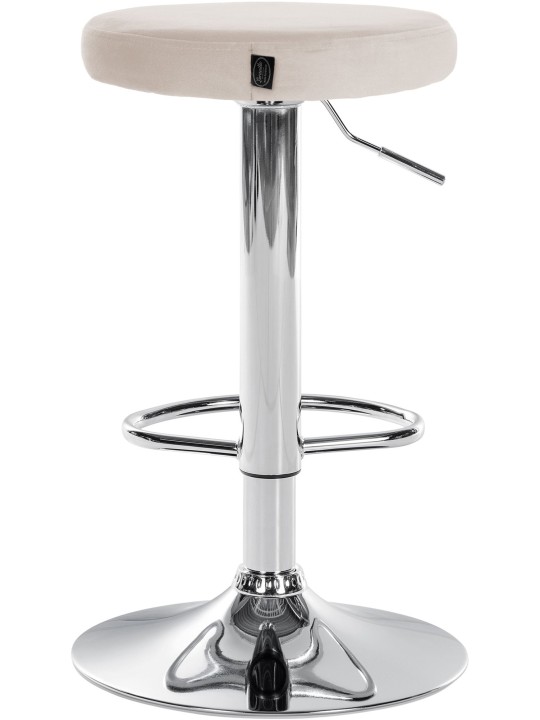 Lot de 2 tabourets de bar Ponte velours chrome, crème