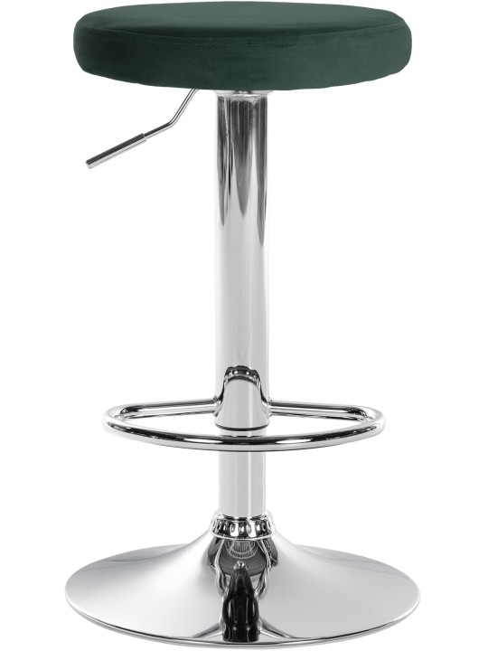 Lot de 2 tabourets de bar Ponte velours chrome, vert