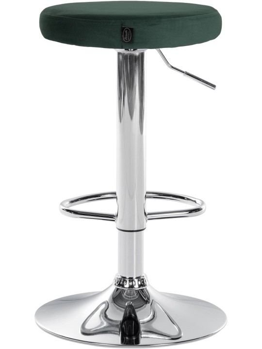 Lot de 2 tabourets de bar Ponte velours chrome, vert