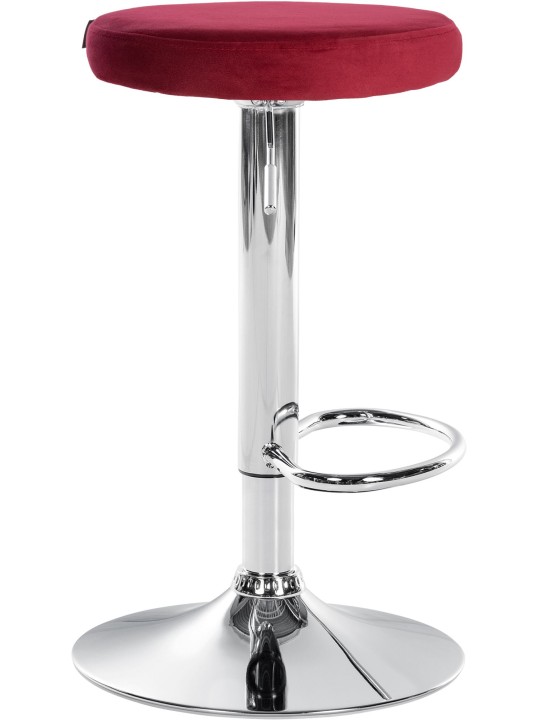 Lot de 2 tabourets de bar Ponte velours chrome, rouge