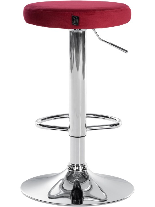 Lot de 2 tabourets de bar Ponte velours chrome, rouge