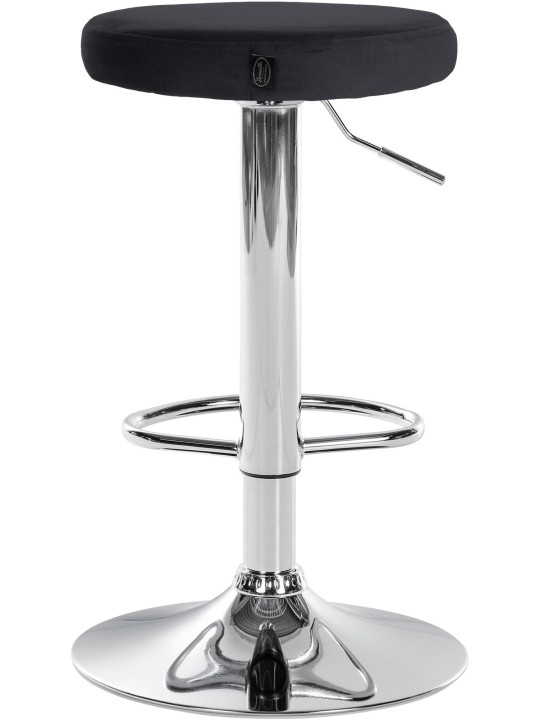 Lot de 2 tabourets de bar Ponte velours chrome, noir