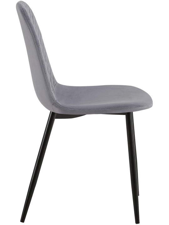 Chaise Giverny velours, gris