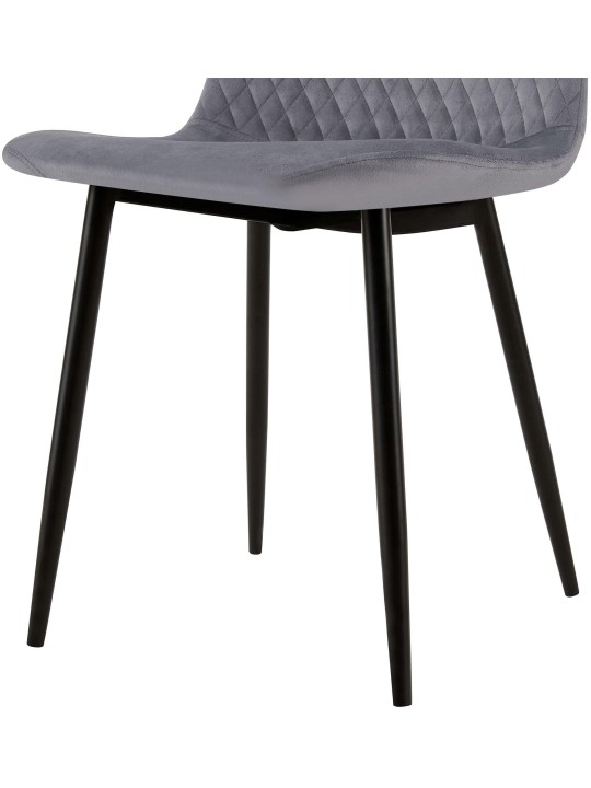 Chaise Giverny velours, gris