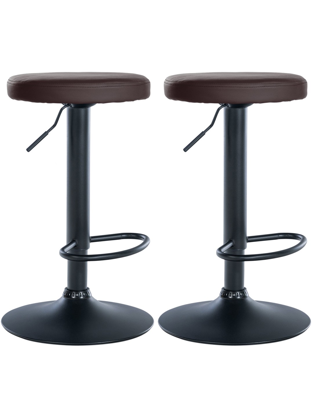 Lot de 2 tabourets de bar Ponte simili cuir, brun