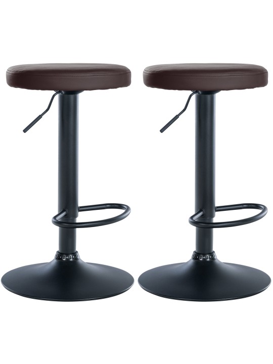 Lot de 2 tabourets de bar Ponte simili cuir, brun