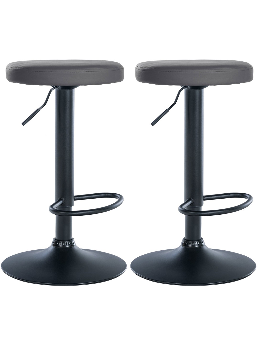 Lot de 2 tabourets de bar Ponte simili cuir, gris