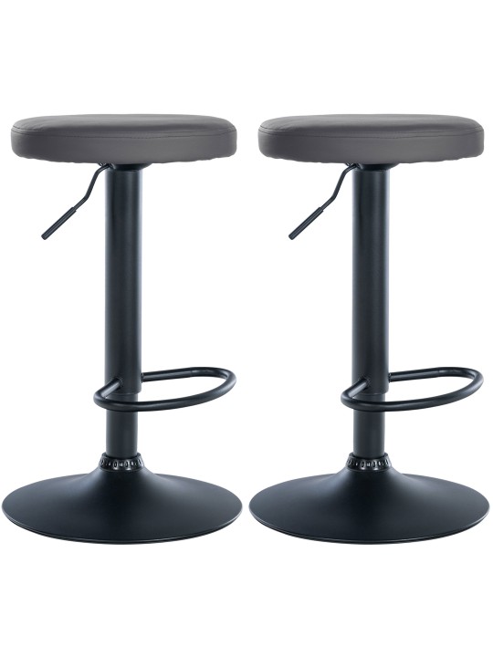 Lot de 2 tabourets de bar Ponte simili cuir, gris