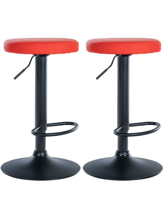 Lot de 2 tabourets de bar Ponte simili cuir, rouge Lot de 2 tabourets de bar Ponte simili cuir, rouge