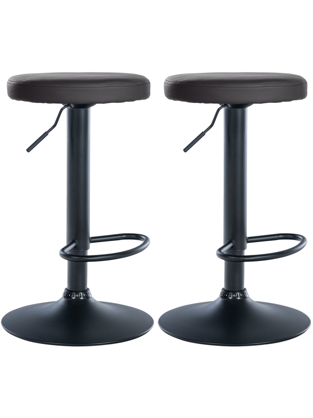 Lot de 2 tabourets de bar Ponte simili cuir, noir