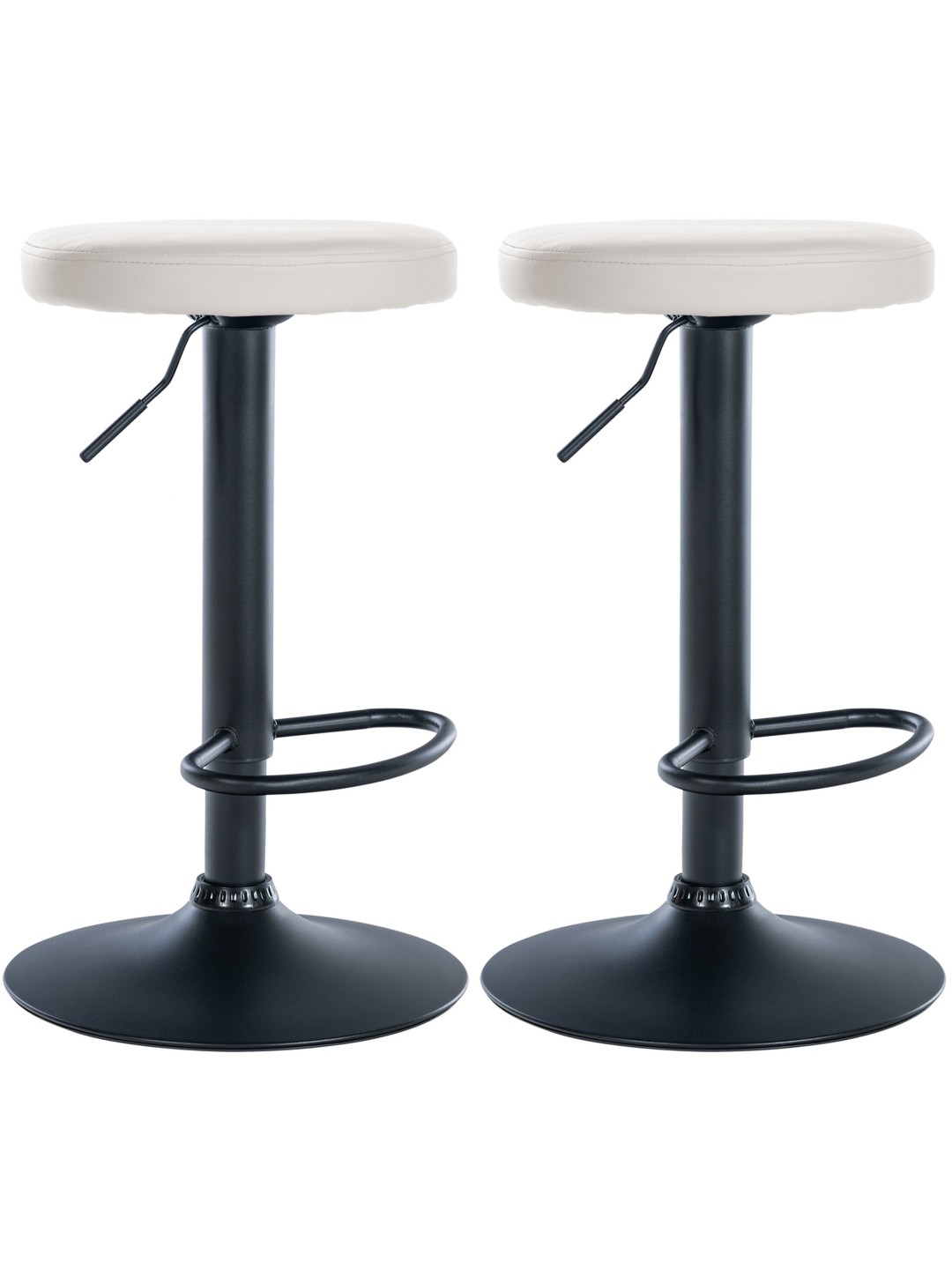 Lot de 2 tabourets de bar Ponte simili cuir, blanc