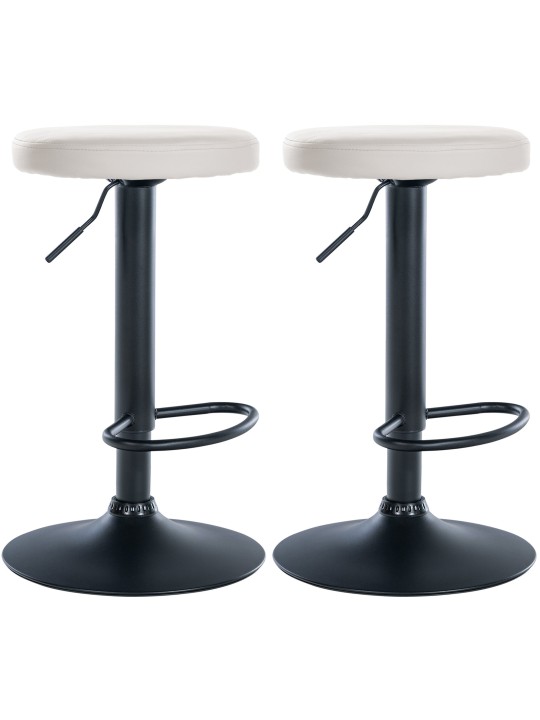 Lot de 2 tabourets de bar Ponte simili cuir, blanc