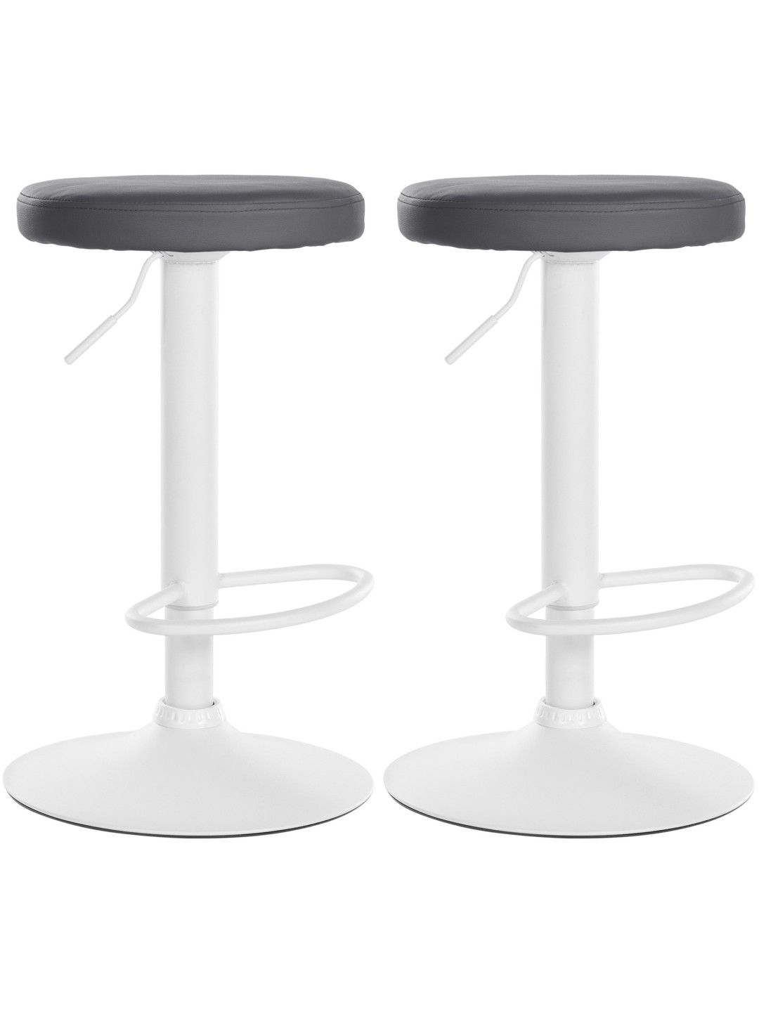 Lot de 2 tabourets de bar Ponte simili cuir, gris