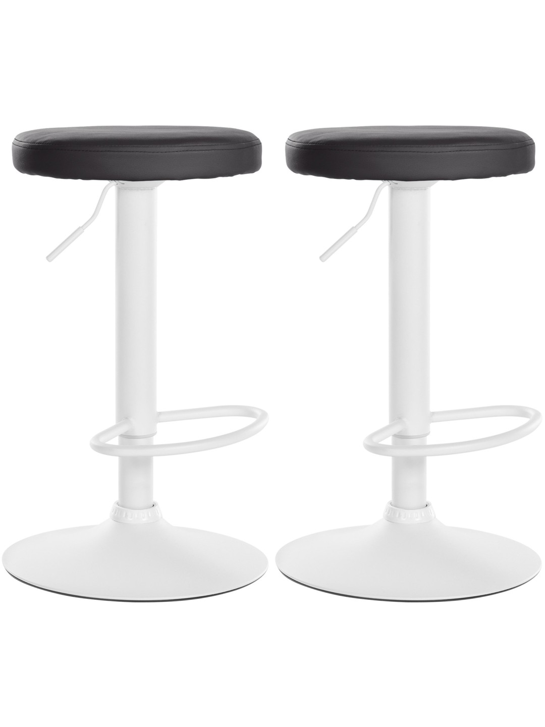 Lot de 2 tabourets de bar Ponte simili cuir, noir
