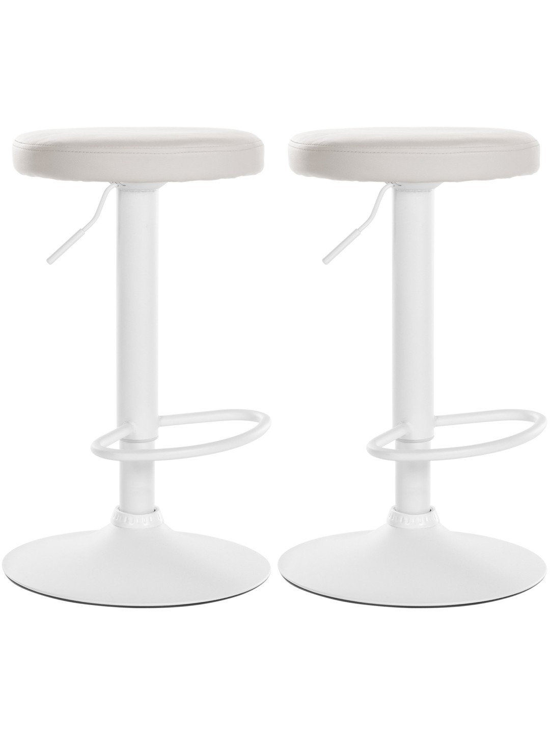 Lot de 2 tabourets de bar Ponte simili cuir, blanc