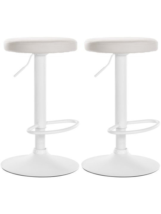 Lot de 2 tabourets de bar Ponte simili cuir, blanc