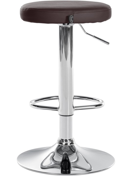 Lot de 2 tabourets de bar Ponte simili cuir chromé, brun