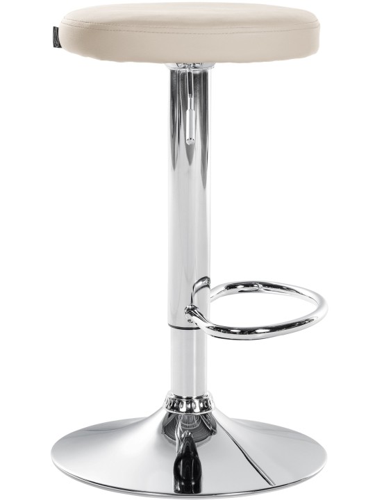 Lot de 2 tabourets de bar Ponte simili cuir chromé, crème