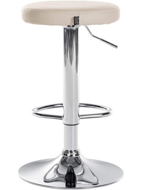 Lot de 2 tabourets de bar Ponte simili cuir chromé, crème