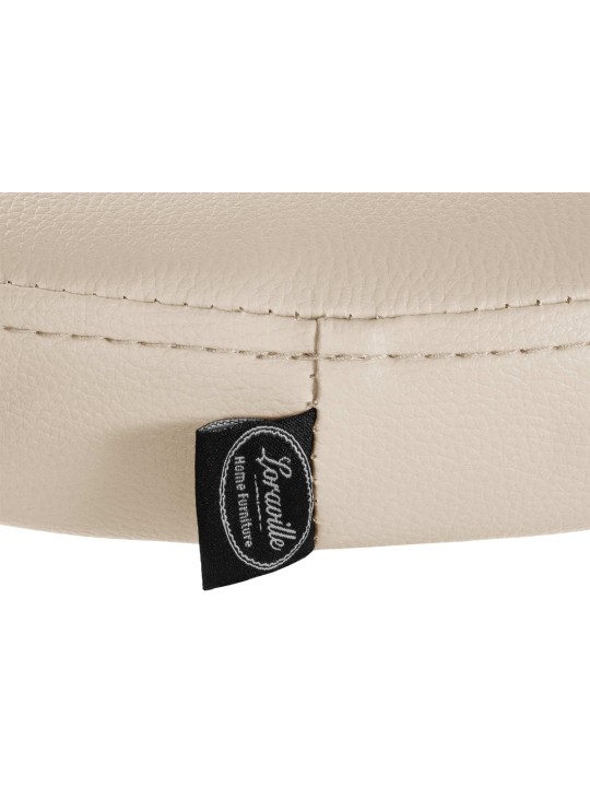 Lot de 2 tabourets de bar Ponte simili cuir chromé, crème