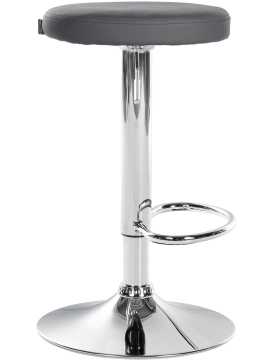 Lot de 2 tabourets de bar Ponte simili cuir chromé, gris