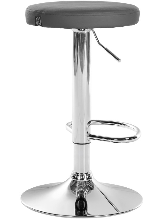 Lot de 2 tabourets de bar Ponte simili cuir chromé, gris