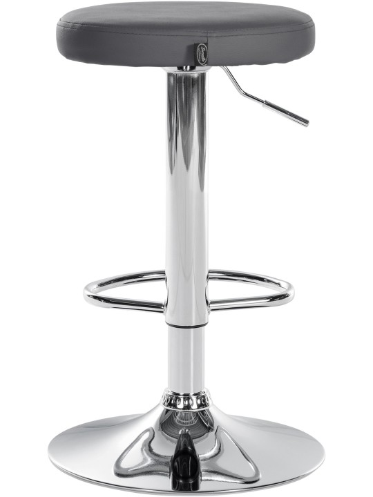 Lot de 2 tabourets de bar Ponte simili cuir chromé, gris