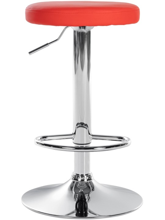 Lot de 2 tabourets de bar Ponte simili cuir chromé, rouge